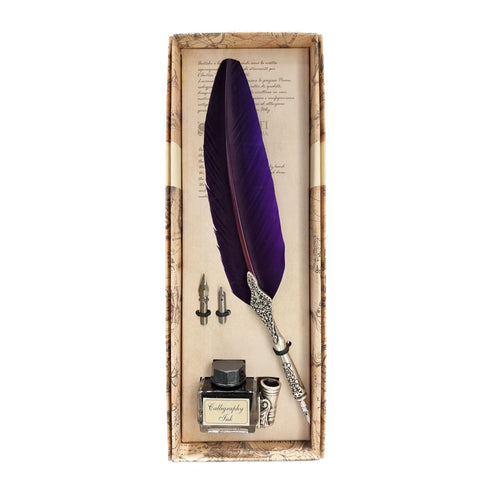 Dallaiti Large Purple Quill Writing Set