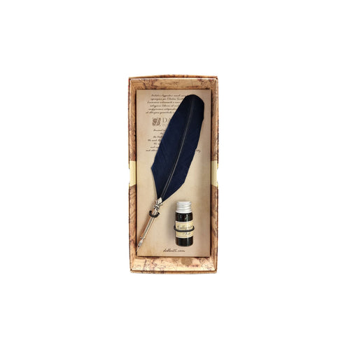 Dallaiti Small Navy Blue Quill Writing Set