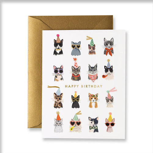 Riffle Cool Cats Birthday Single Card