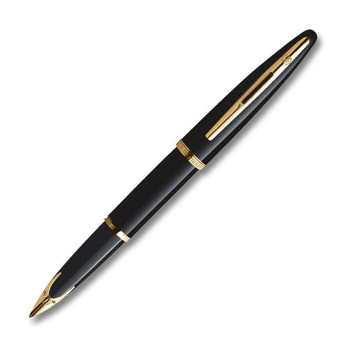 Waterman Carène Black Lacquer Gold Trim Fountain Pen