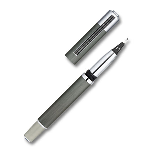 Yookers Metis Grey Brushed Chrome Trim Refillable Felt-Tip Pen