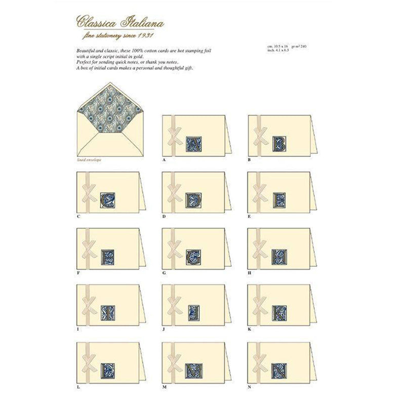 Classica Italiana Initial Note Card Set