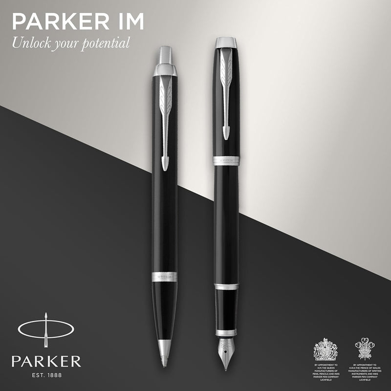 Parker IM Black Chrome Trim Duo Gift Set with Pen Pouch