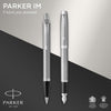 Parker IM Stainless Steel Chrome Trim Duo Gift Set with Pen Pouch
