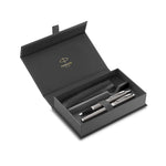 Parker IM Stainless Steel Chrome Trim Duo Gift Set with Pen Pouch