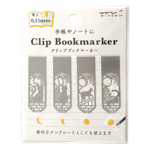 Midori Clip Bookmarker - Cat & Moon