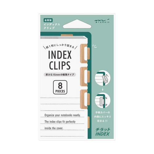 Midori Index Clips - Rose Gold (Medium)