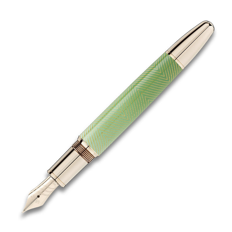 Montblanc Meisterstück Calligraphy Solitaire Celadon Dégradé Curved Nib Fountain Pen