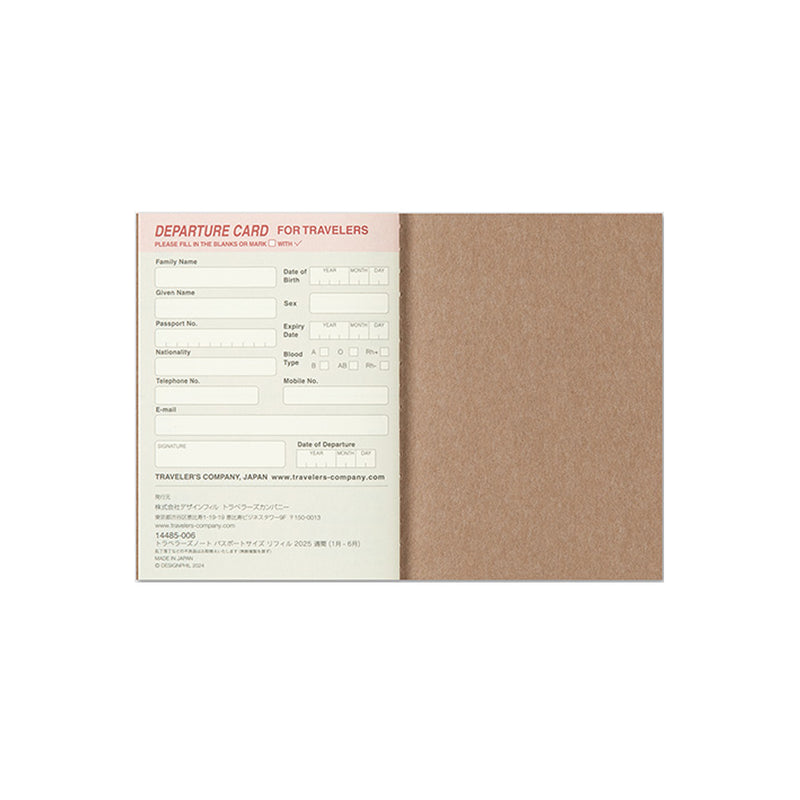 Notebook Refill Passport Size 2025 Weekly Diary