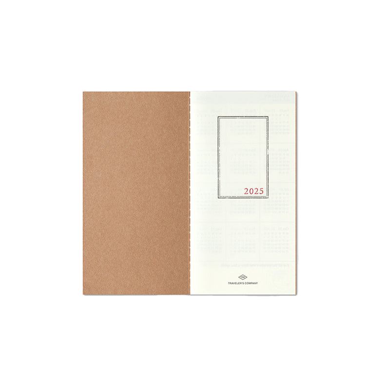 Traveler’s Company Notebook Refill Regular Size 2025 Monthly Diary