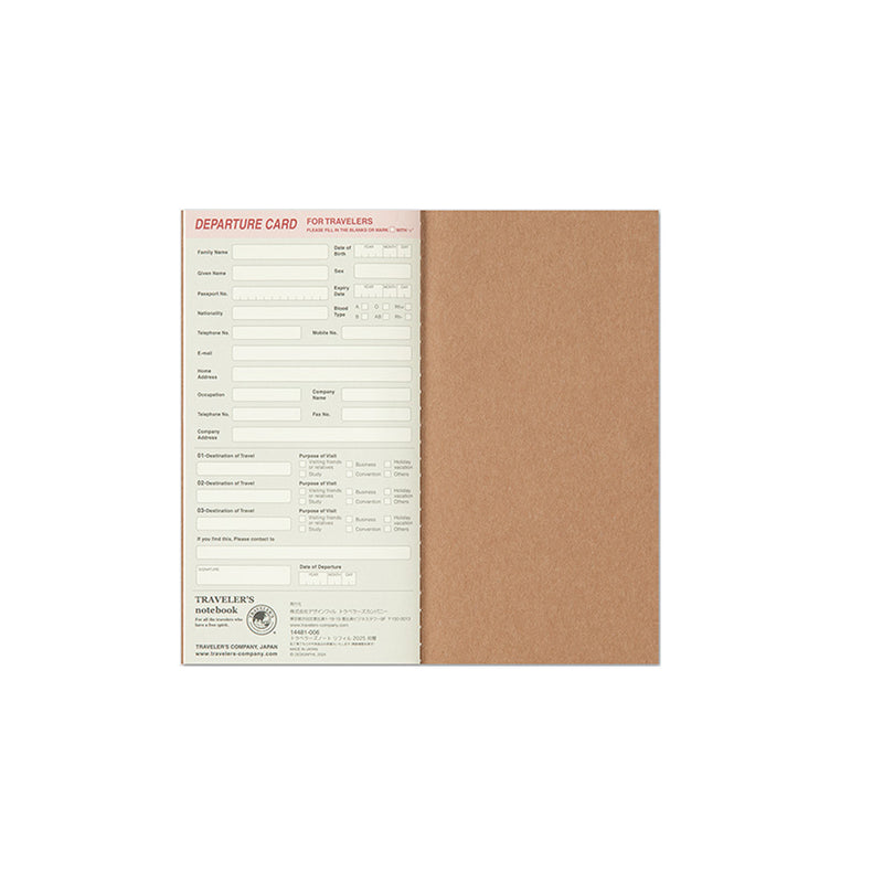 Traveler’s Company Notebook Refill Regular Size 2025 Monthly Diary