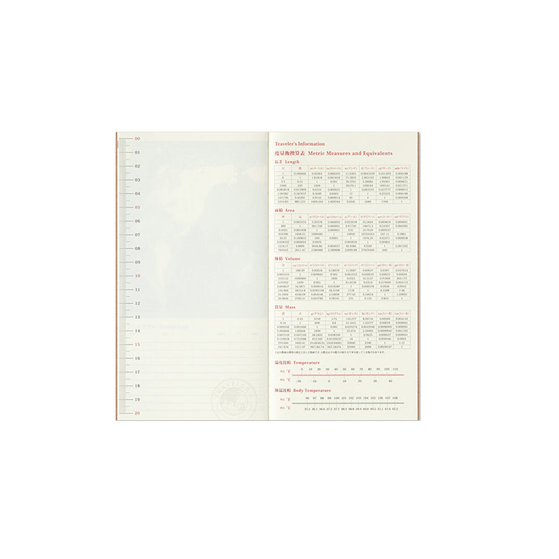 Traveler’s Company Notebook Refill Regular Size 2025 Monthly Diary