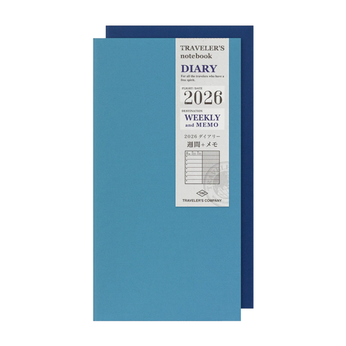 Traveler’s Company Notebook Refill Regular Size 2026 Diary Weekly + Memo