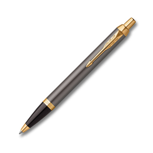 Parker IM Grey Gold Trim Ballpoint Pen