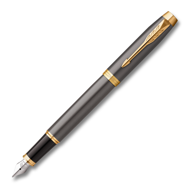 Parker IM Grey Gold Trim Fountain Pen