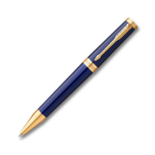 Parker Ingenuity Blue Lacquer Gold Trim Ballpoint Pen