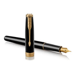 Parker Sonnet Black Lacquer Gold Trim Fountain Pen