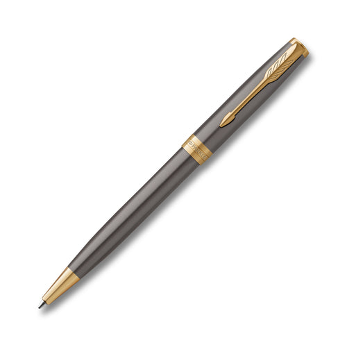 Parker Sonnet Grey Lacquer Gold Trim Ballpoint Pen