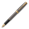 Parker Sonnet Grey Lacquer Gold Trim Fountain Pen