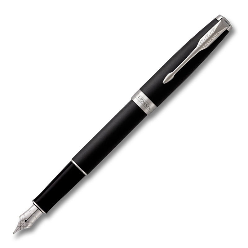 Parker Sonnet Matte Black Chrome Trim Fountain Pen