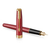 Parker Sonnet Red Gold Trim Fountain Pen