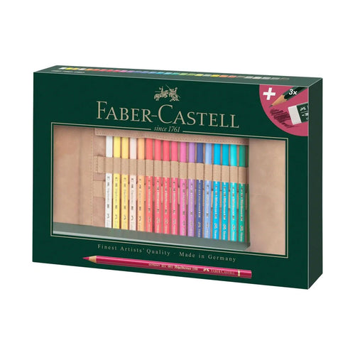 Faber-Castell Polychromos Artists’ Colour Pencils with Pencil Roll - 34 Pieces