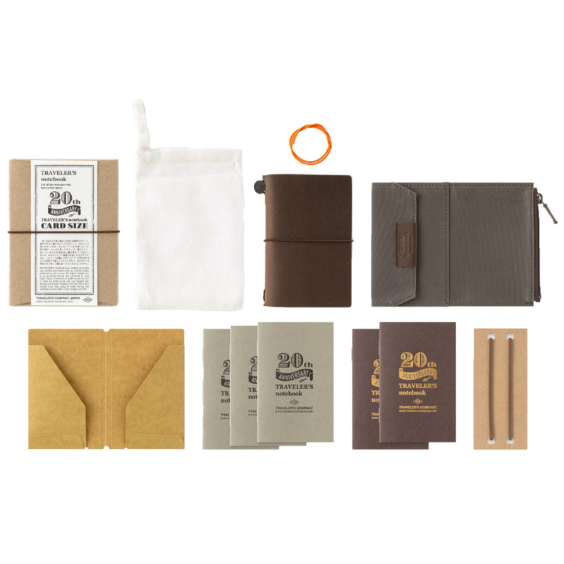 TRAVELER'S notebook Card Size 20th Anniversary Set - Brown – Pen