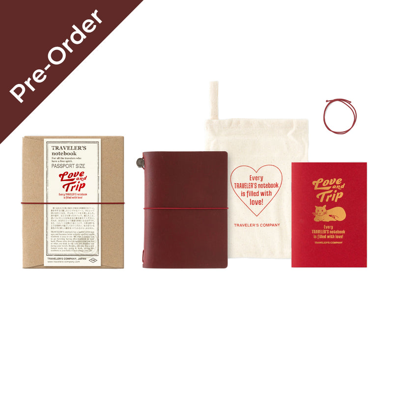 Traveler’s Notebook LOVE AND TRIP Passport Size Red