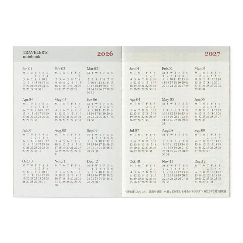 Notebook Refill Passport Size 2026 Weekly Diary