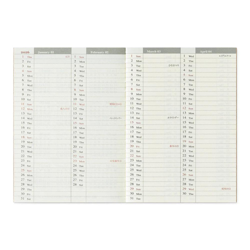 Notebook Refill Passport Size 2026 Weekly Diary
