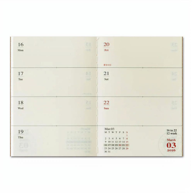 Notebook Refill Passport Size 2026 Weekly Diary