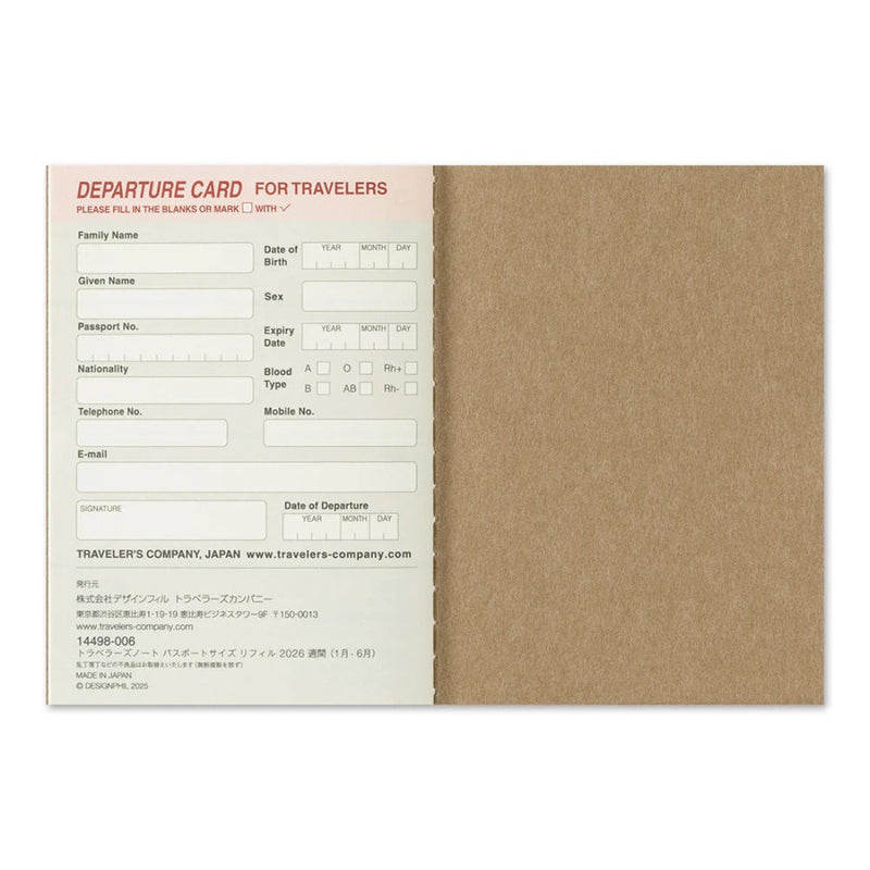 Notebook Refill Passport Size 2026 Weekly Diary