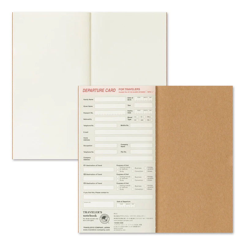 Traveler’s Company Notebook Refill Regular Size 2026 Monthly Diary