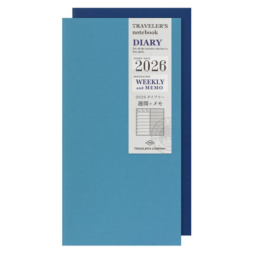Traveler’s Company Notebook Refill Regular Size 2026 Diary Weekly + Memo