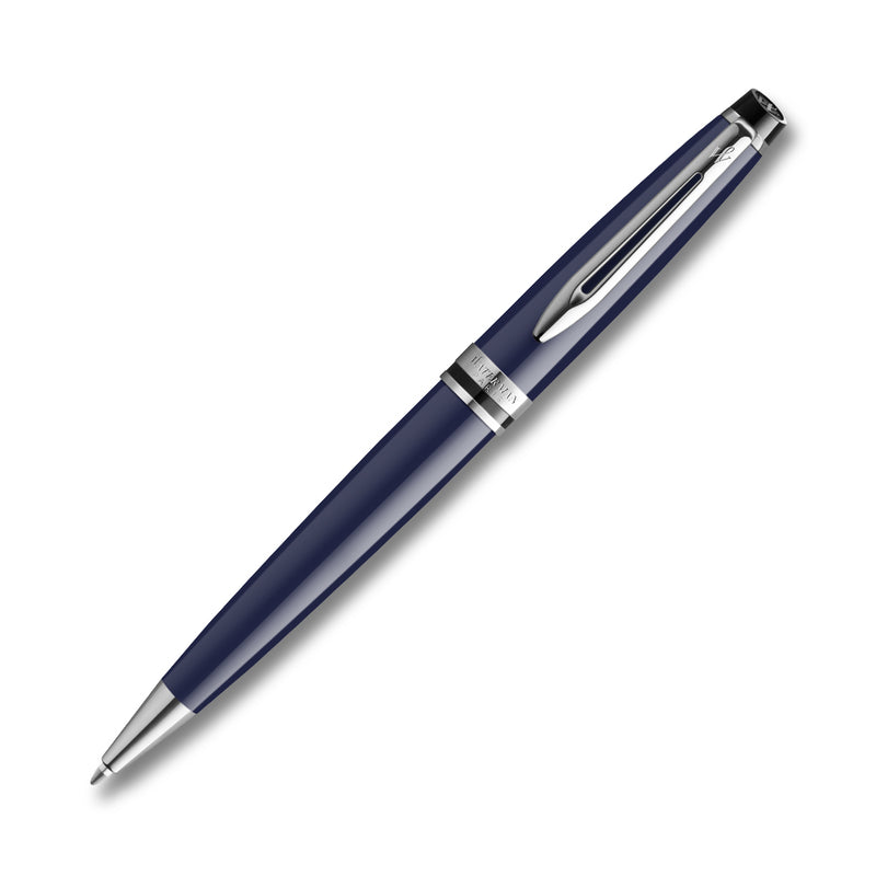 Waterman Expert Blue Lacquer Chrome Trim Ballpoint Pen