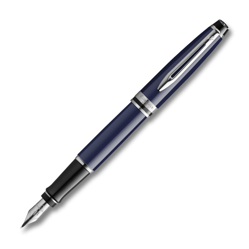 Waterman Expert Blue Lacquer Chrome Trim Fountain Pen