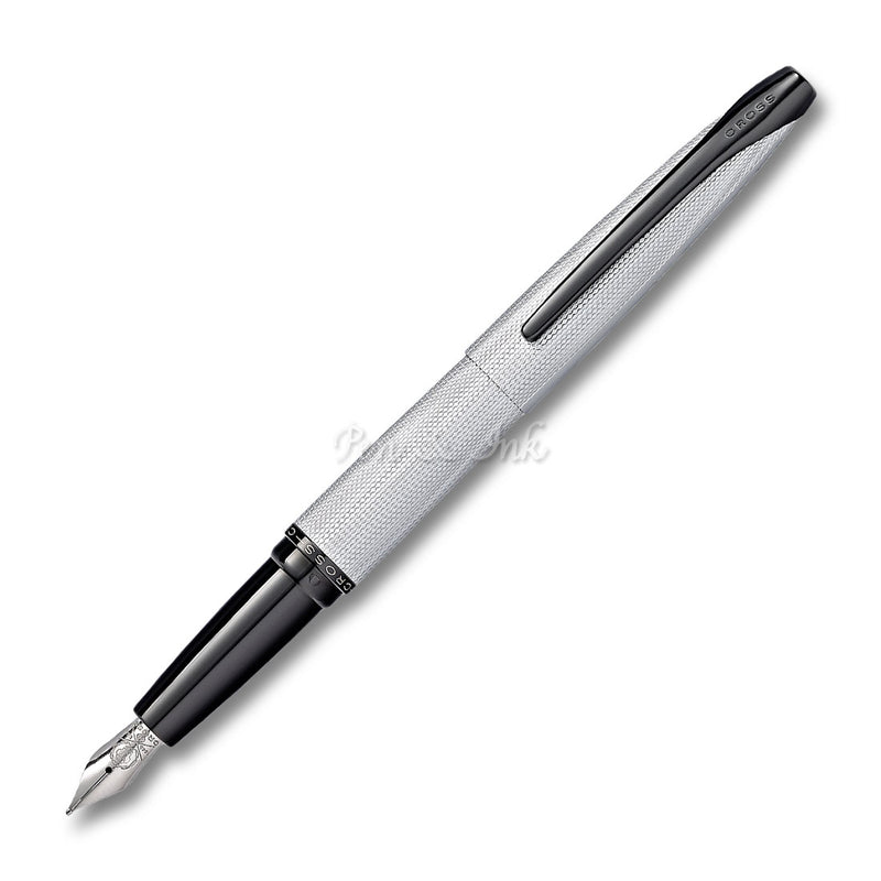 ATX Brushed Chrome Etched Diamond Fountain Pen