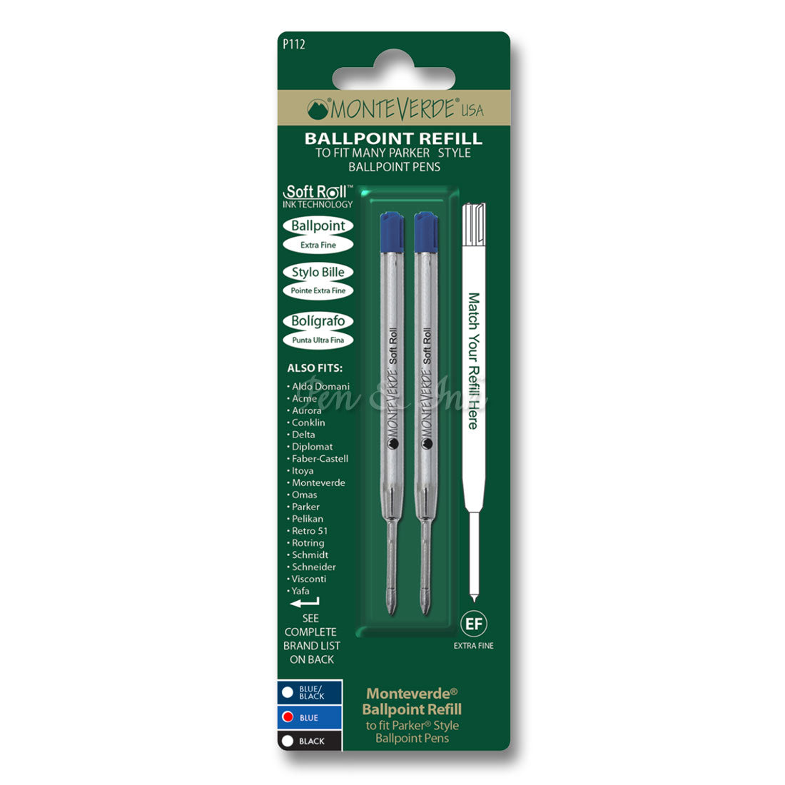 Ballpoint Refill To Fit Parker Style Ballpoint Pen Blue Pen & Ink