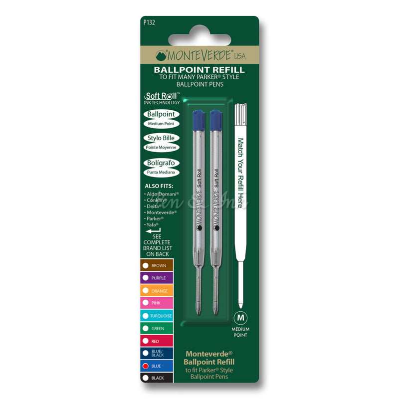 Monteverde Ballpoint Refill To Fit Parker Style Ballpoint Pen - Blue