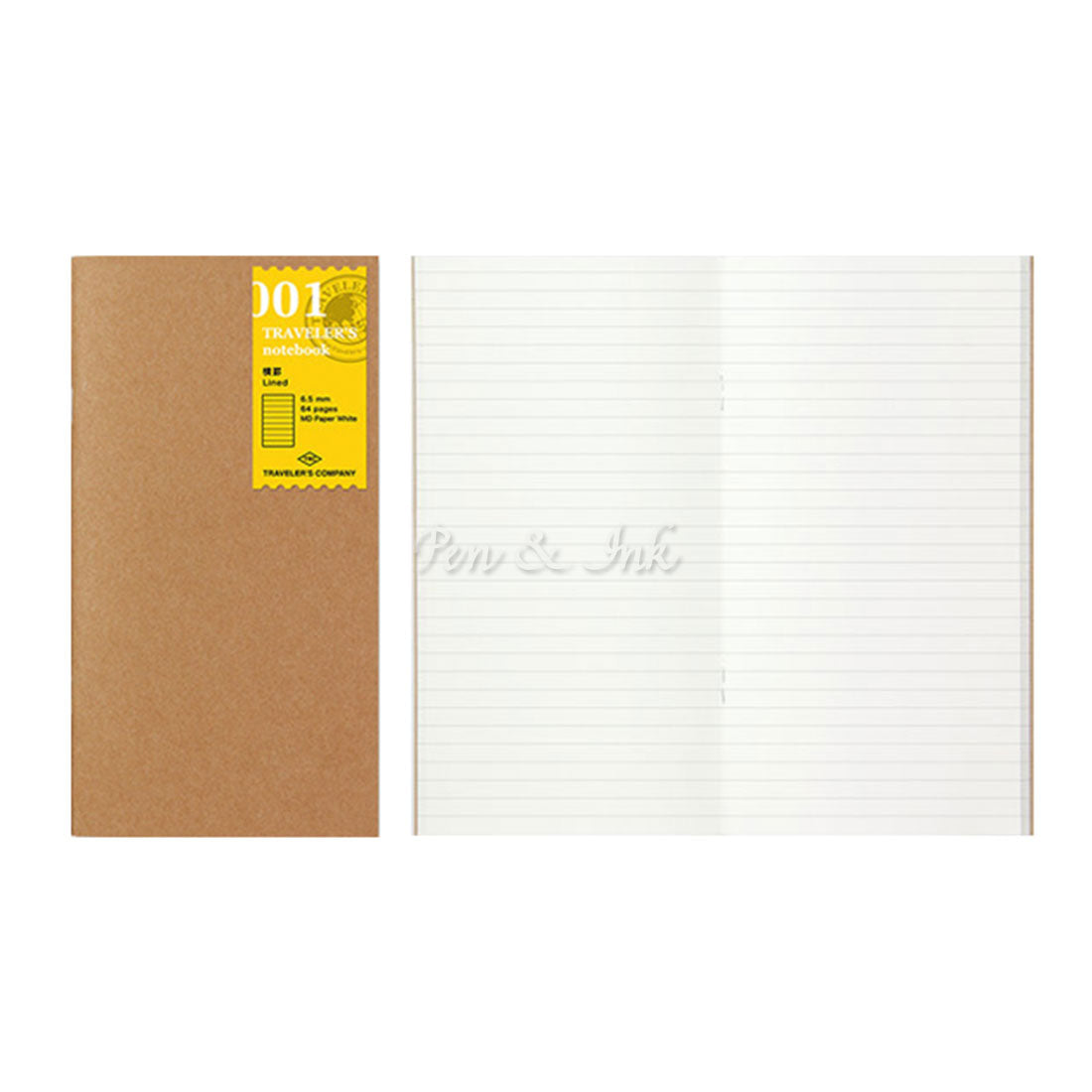 Traveler's Company Notebook Refill Regular Size 001 Lined – Pen & Ink ...