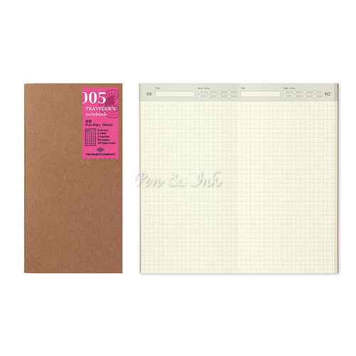 Midori Traveler’s Company Traveler’s Notebook Refill Regular Size 005 Free Diary Daily