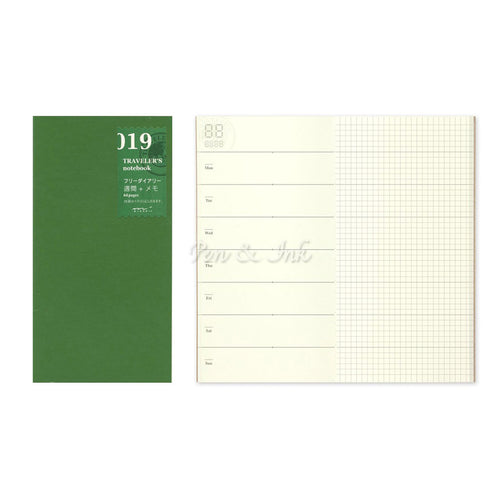 Midori Traveler’s Company Traveler’s Notebook Refill Regular Size 019 Free Diary Weekly + Memo
