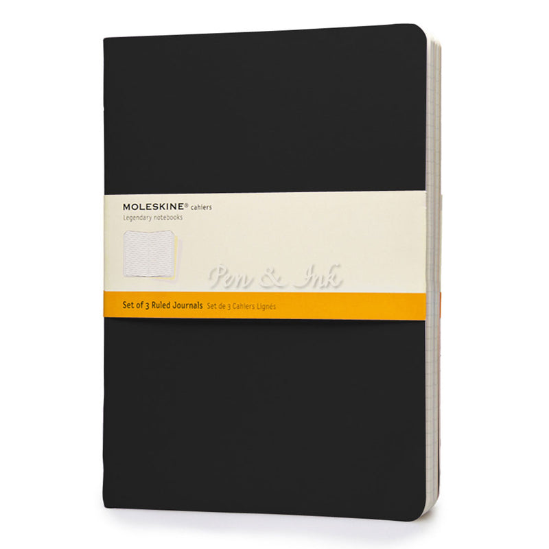 Moleskine Cahiers Set of 3 Extra Large Ruled Black Notebooks