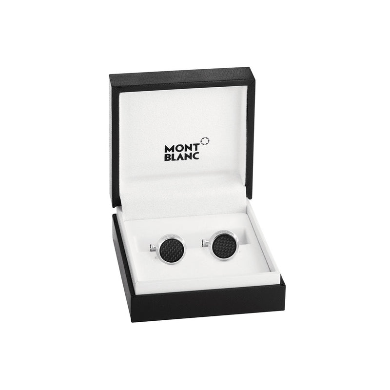 Montblanc Extreme 2.0 Stainless Steel Carbon Patterned Inlay Cuff Links