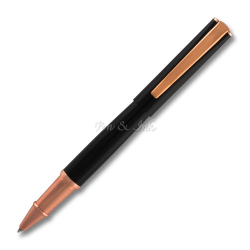 Monteverde Impressa Black Rose Gold Trim Rollerball Pen
