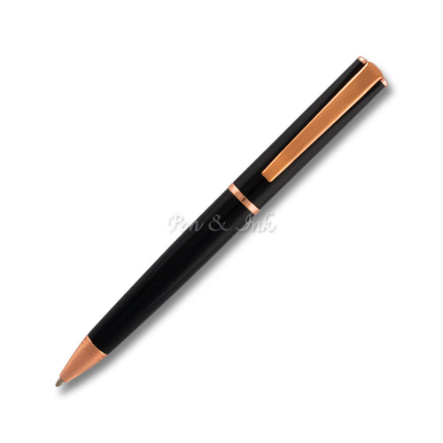 Monteverde Impressa Black Rose Gold Trim Ballpoint Pen
