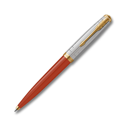 Parker 51 Premium Red Rage Gold Trim Ballpoint Pen