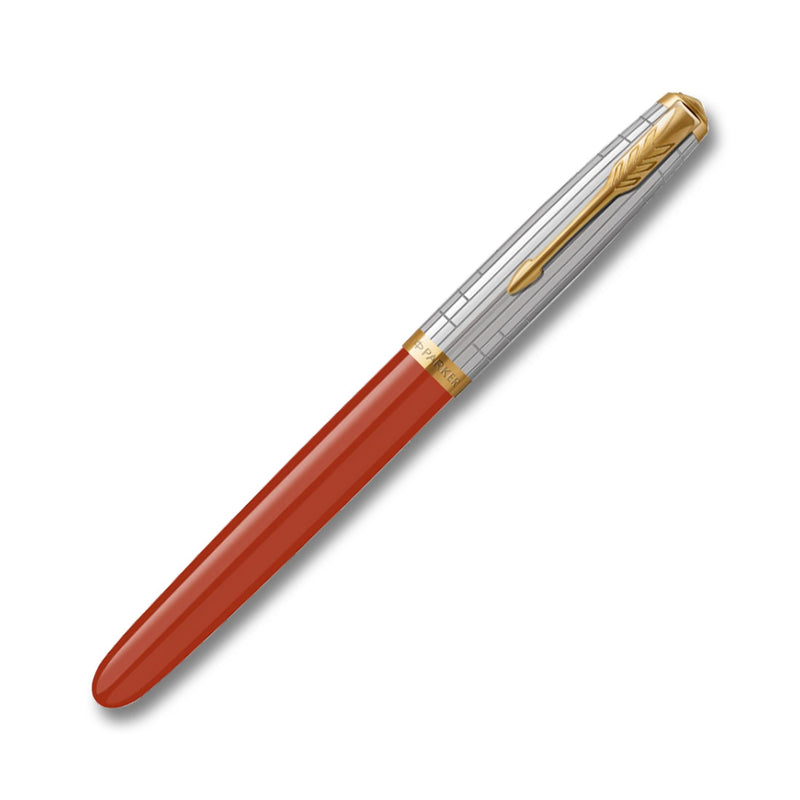Parker 51 Premium Red Rage Gold Trim Fountain Pen