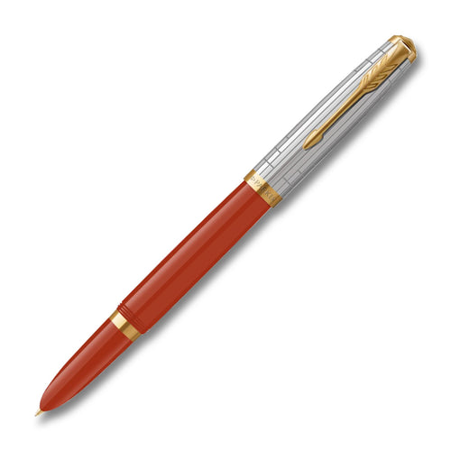 Parker 51 Premium Red Rage Gold Trim Fountain Pen