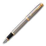 Parker IM Brushed Metal Gold Trim Fountain Pen